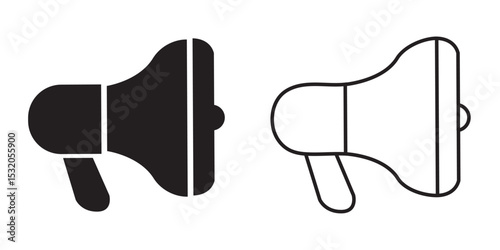 Modern design of a loudspeaker icon in black and white showcasing simplicity and elegance in graphic representation