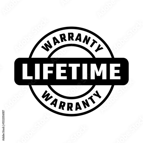 LIFETIME WARRANTY ICON VECTOR STAMP LOGO