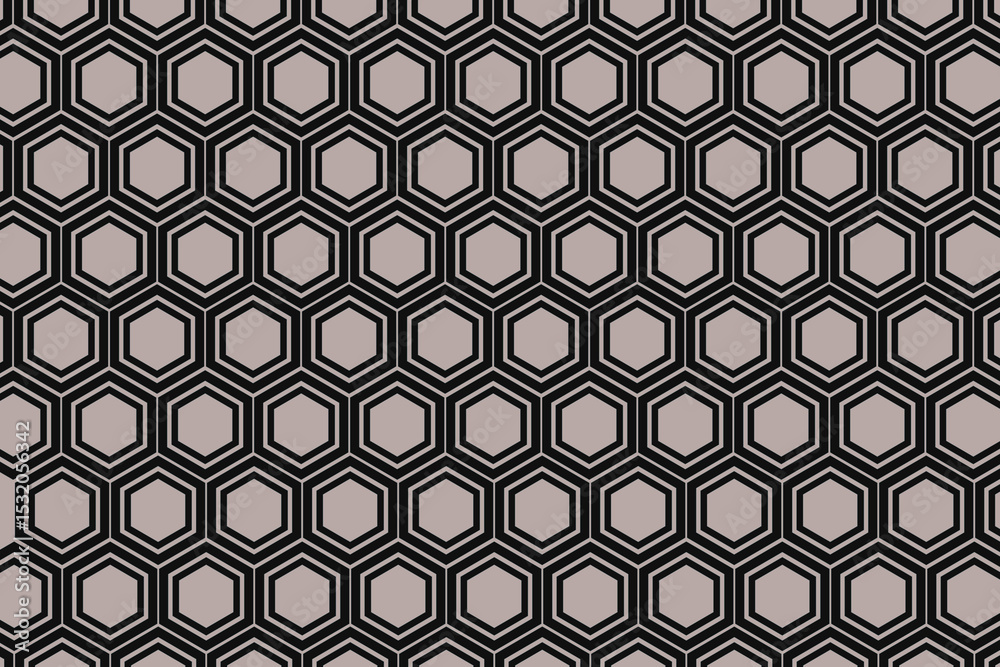 Fototapeta premium 和風シームレスパターン背景 亀甲黒枠紫 グラフィック素材 