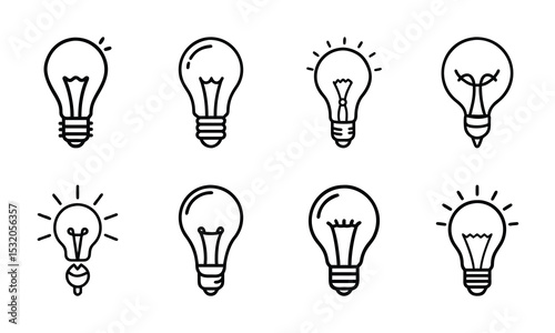 Collection of Pen Silhouettes in Minimal Line Art Style on White Background – Writing Tools Icons Including Ballpoint, Fountain, and Gel Pens for Office, School, and Design Use

