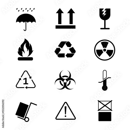 SET OF PACKAGING ICON VECTOR SIGN SYMBOL