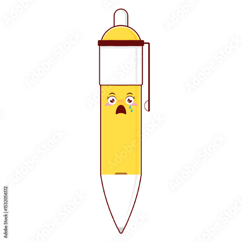 pen scared face cartoon cute
