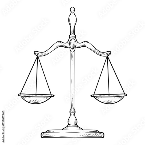antique scales line art drawing illustration