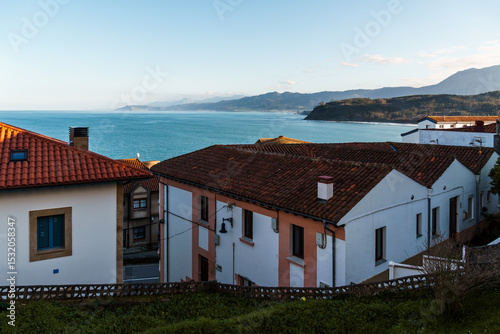 Coastal Village Houses. Lastres, Asturias photo