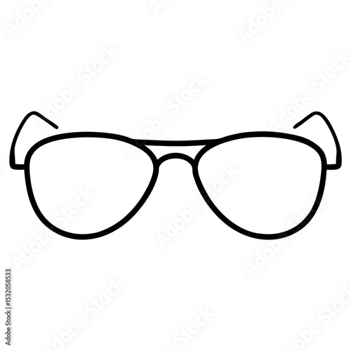 glasses on white background