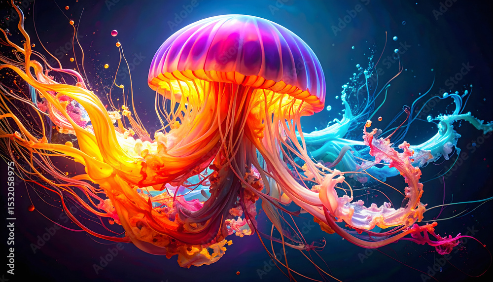Naklejka premium Lively jellyfish