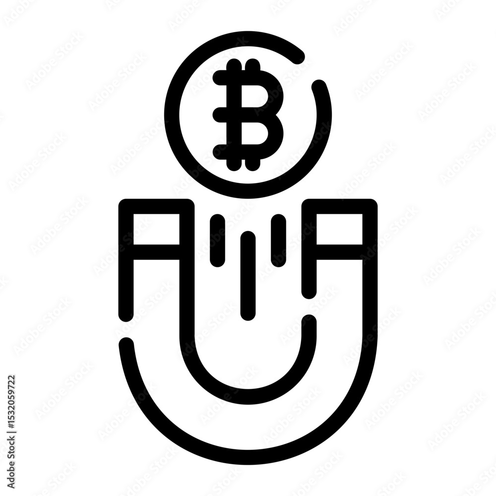 Obraz premium bitcoin magnet icon