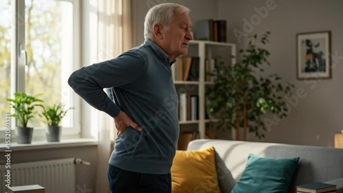 Mature person back pain indoor