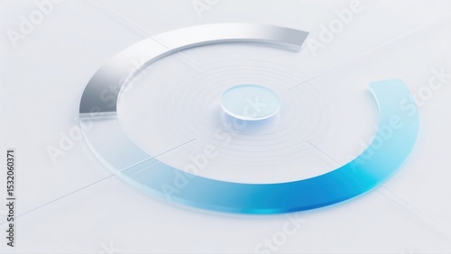 Minimalist Blue Circular Button