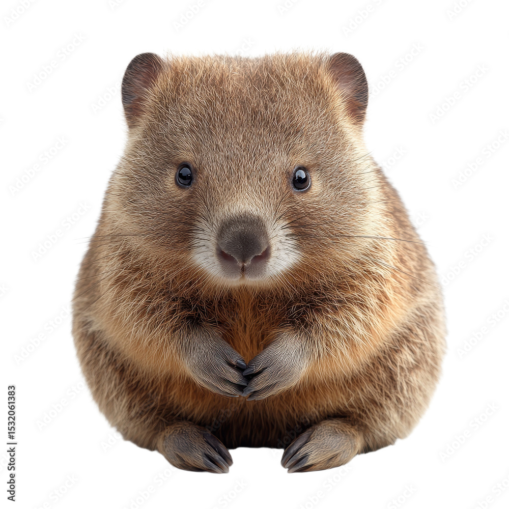 Fototapeta premium Wombat isolated on transparent background.