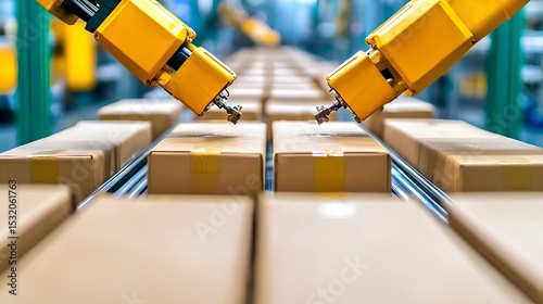 Robotics manufacturing automation revolutionizes packaging process industrial warehouse high-tech robotics inside factory efficiency and innovation