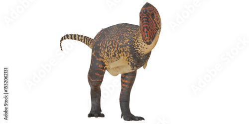 Fototapeta Naklejka Na Ścianę i Meble -  Majestic dinosaur figure against a white background.