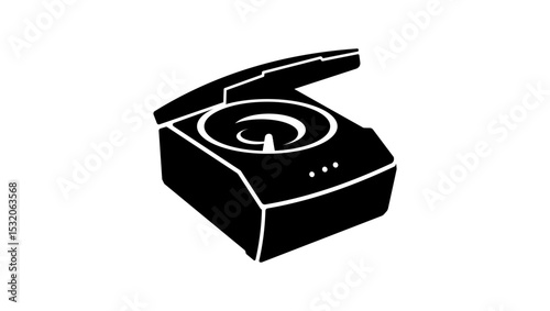 laboratory centrifuge symbol, black isolated silhouette