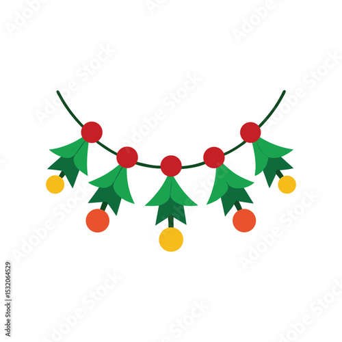 Christmas garland vector illustration photo