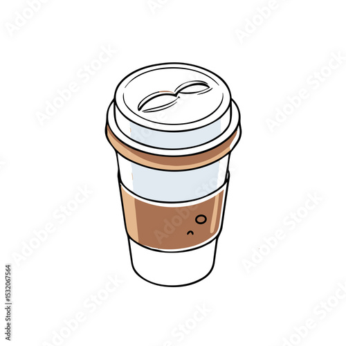 Takeaway Coffee Cup Icon for Cafe Websites, Beverage Applications, Break Time Illustrations and Refreshment Symbols in Lifestyle and Office Design Materials