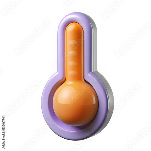 3d thermometer icon isolated on transparent background