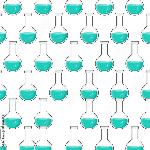 Test tube icon set, different kind of flask, beaker and graduated cylinder. Laboratory glassware symbol collection.