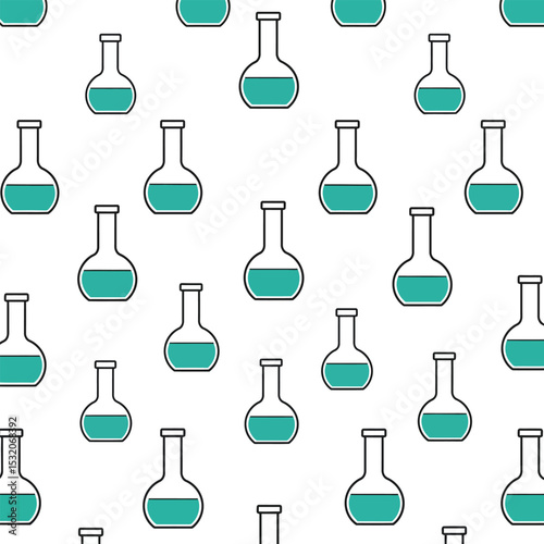 Test tube icon set, different kind of flask, beaker and graduated cylinder. Laboratory glassware symbol collection.
