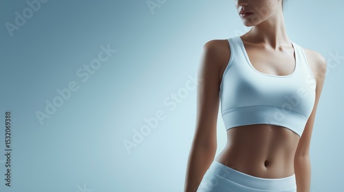 A fit and active woman showcases her toned physique, highlighting health and wellness in modern fitness attire.