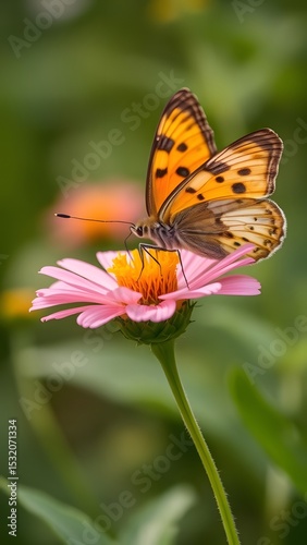 Delicate Grace: Butterfly’s Embrace on Summer Bloom