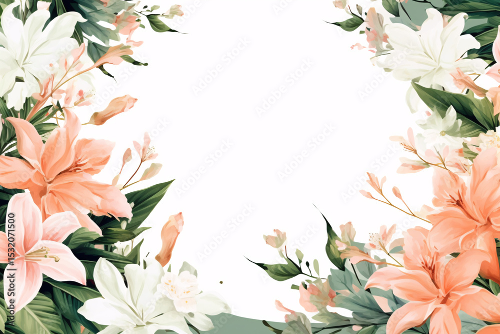 Obraz premium Watercolor Flowers Bouquets, illustration background
