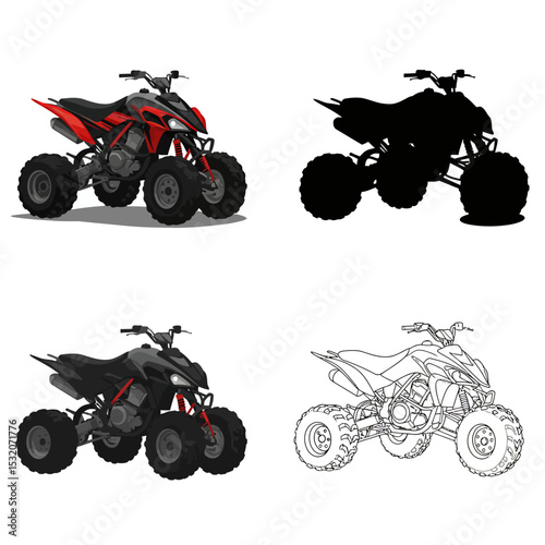 UTV off-roading social club logo design vector set