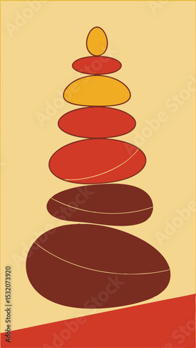 Minimalist abstract stacked stones with earth tones perfect for creative design projects