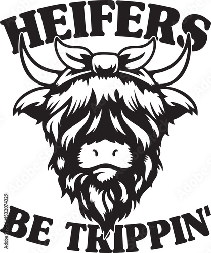  Heifers Be Trippin', Heifer SVG Bundle, Funny Highland Cow SVG