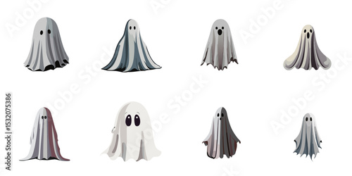 Multiple vector illustrations ghost

