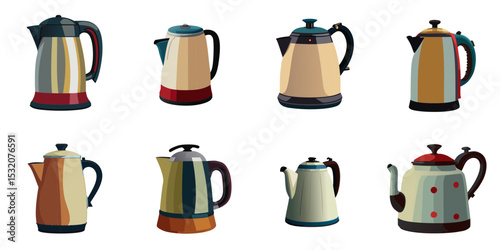 Multiple vector illustrations kettle

