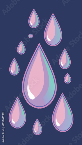Pastel water drops aesthetic on white background for decorative and creative projects