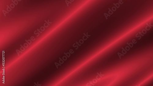 Red Blank Waving And Animated Cloth Flag Texture Blue Background Loopable Stock Video. Satin Fabric Animation