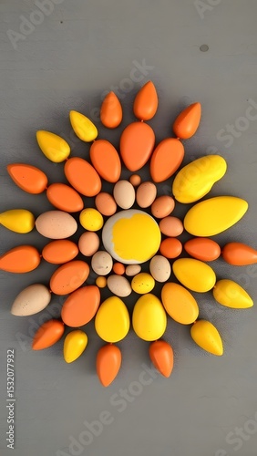 Spiral Radiance: Painted Stone Sun Mandala