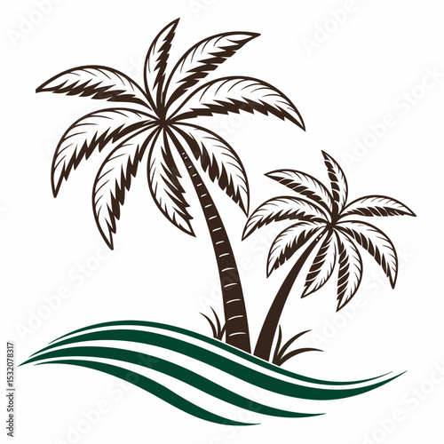 palm tree logo vector