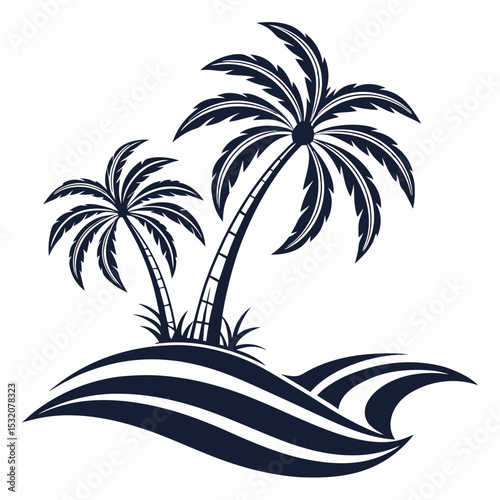 palm tree logo vector