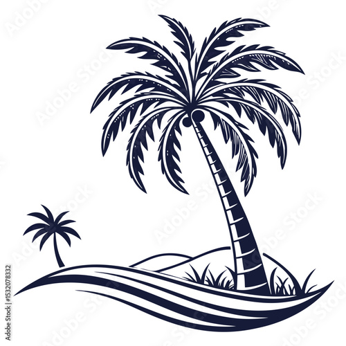 palm tree logo vector