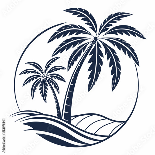 palm tree logo vector