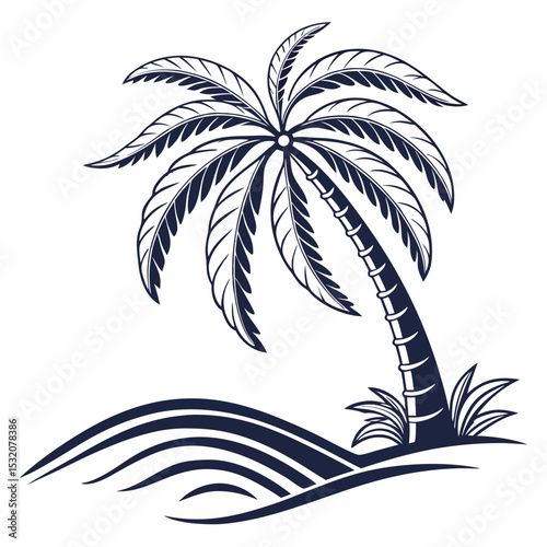 palm tree logo vector