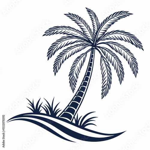 palm tree logo vector
