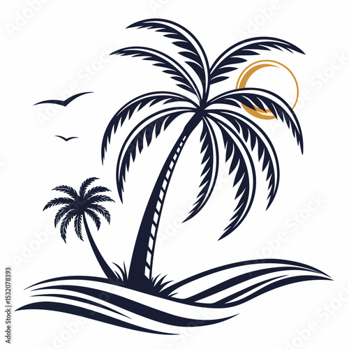 palm tree logo vector