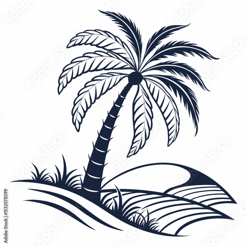 palm tree logo vector