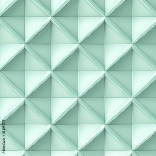 Geometric Pattern of Light Blue Triangles and Squares on Smooth Surface