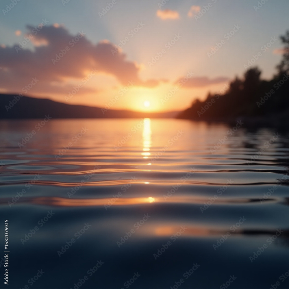 Fototapeta premium sunset over the lake