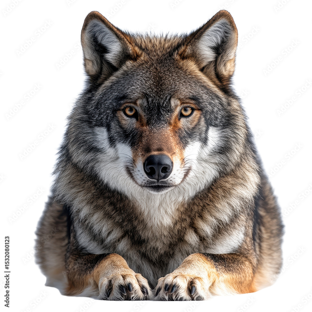 Obraz premium Wolf isolated on transparent background.