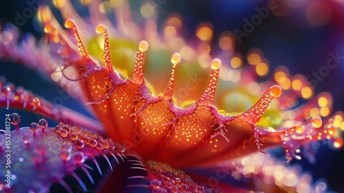 close up view of a Venus flytrap plant with clear detail view