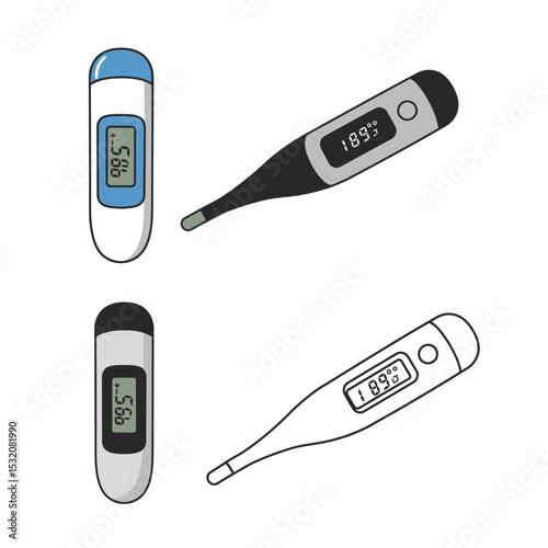 Temperature symbol set. Temperature measurement. Thermometer icon vector Illustration