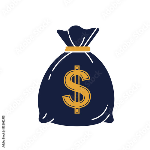 Money bag vector isolated on white background