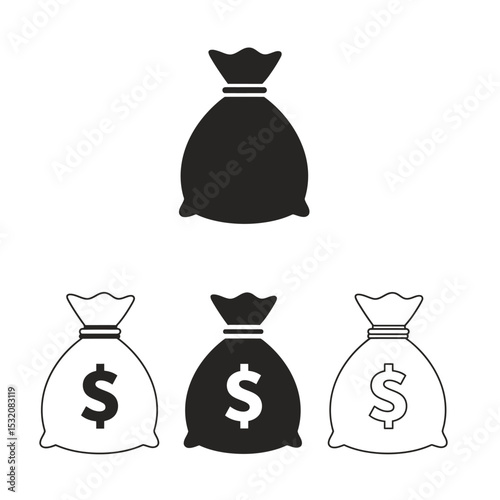 Money bag vector isolated on white background