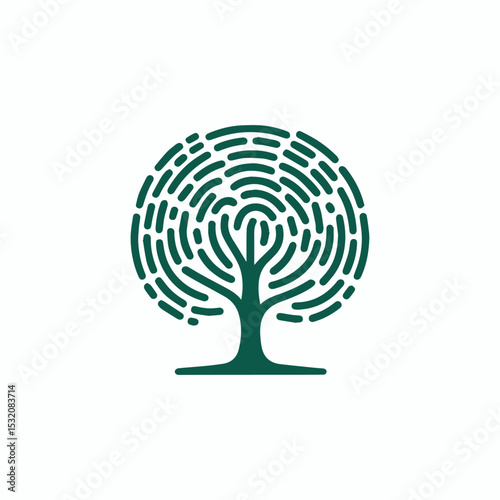 Fingerprint tree logo