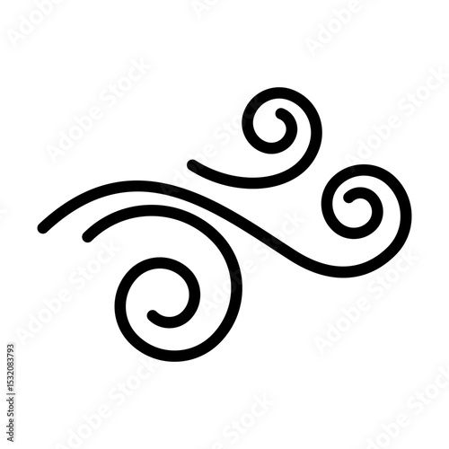 Wind icon vector. Draft illustration sign. Weather symbol or logo.